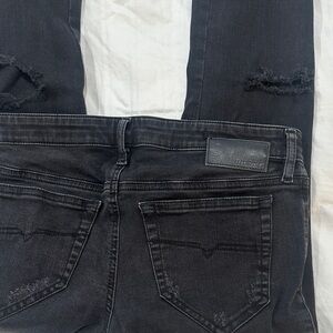 Diesel Black Faded Distressed Jeans